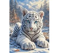 White Tiger Cub in A Magical Glow Puzzle 500 Pezzi Difficili Per Adulti Wildlife Pet Cartone Opaco Anti Riflesso Tema Astratto Per Passatempo Impegnativo Con Poster Incluso Migliore Vendita 500 PCS