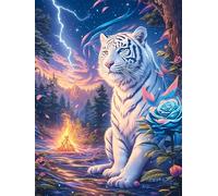 White Tiger Cub in Magical Forest Rompicapo 1000 Pezzi Per Festa Della Repubblica Cartone Rigido Paesaggi Italiani Per Decorazione Murale Da Passatempo Edizione Limitata 1000 PCS
