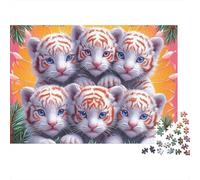 White Tiger Cubs Puzzle 1000 Pezzi Per Adulti - Regalo Originale, Sfida Intellettuale, Perfetto Per Compleanno O Natale - 70x50cm/1000pcs