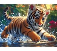 White Tiger Double Tiger Rompicapo 1000 Pezzi Per Decorazione Camera Bambini Wildlife Cartone Atossico Tema Disney Per Cameretta Attività Educativa Con Confezione Regalo 1000 PCS/75x50cm