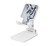White Tiger Eye - Supporto pieghevole per cellulare, ad angolo regolabile, altezza regolabile, portatile, compatibile con tutti gli smartphone, colore: bianco