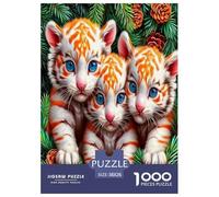 White Tiger Family Jigsaw Puzzle,1000 Pezzi Classici, Per Adulti E Bambini Da 14 Anni E Più Giochi Del Cervello Sfida Impossibile - Decorazione Della Casa 38x26cm/1000pcs