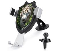 White Tiger in Jungle - Supporto per telefono da auto, con base a clip triangolare, accessorio per auto per smartphone da 4 a 6 pollici