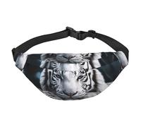 White Tiger Marsupio da uomo e da donna, alla moda, borsello a tracolla con tracolla regolabile, impermeabile, per viaggi, escursionismo, sport, nero, taglia unica, Nero , Taglia unica