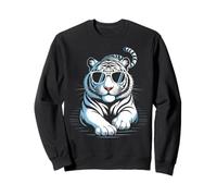 White Tiger Occhiali da sole Cool Retro Elegante Big Cat Wild Life Felpa