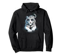 White Tiger Occhiali da sole Cool Retro Elegante Big Cat Wild Life Felpa con Cappuccio