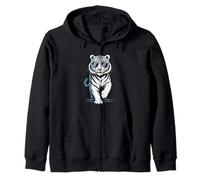 White Tiger Occhiali da sole Cool Retro Elegante Big Cat Wild Life Felpa con Cappuccio