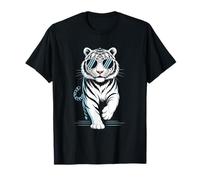 White Tiger Occhiali da sole Cool Retro Elegante Big Cat Wild Life Maglietta