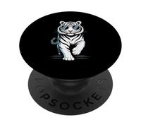White Tiger Occhiali da sole Cool Retro Elegante Big Cat Wild Life PopSockets PopGrip Adesivo