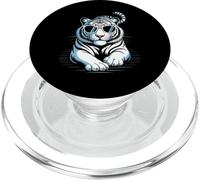 White Tiger Occhiali da sole Cool Retro Elegante Big Cat Wild Life PopSockets PopGrip per MagSafe