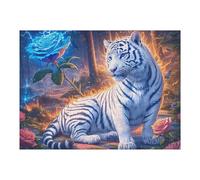 White Tiger Puzzle 500 Pezzi Rompicapo Per Momentidi Pace Magical Cosmic Creatures Attività Solitaria Rilassante Antistress Naturale Regalo Per Chi Ama La Tranquillità 500 PCS