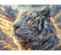 White Tiger Rompicapo 1000 Pezzi Per Regalo Di Battesimo Cartone Spesso Per Bambini Luminous Enchanted Beasts Tema Baby Per Attività Educativa Con Confezione Regalo Da Passatempo 1000 PCS/75x50cm