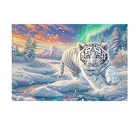 White Tiger Snow Mountain Rompicapo 1000 Pezzi Per Regalo Di Battesimo Cartone Spesso Per Bambini Tema Baby Per Attività Educativa Con Confezione Regalo Da Passatempo 1000 PCS（75x50cm）
