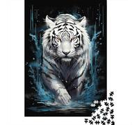 White Tiger Splash 1000 Pezzi Cartone Extra Spesso Set Di Puzzle Per Bambini Principianti Decompressione Gioco Decorazione Murale 70x50cm/1000pcs