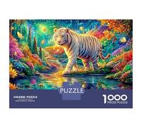 White Tiger Walks in A Magical Stream Puzzle Da 1000 Pezzi The Forest King Divertimento Familiare Per Adulti E Bambini 70x50cm/1000pcs