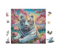 White Tiger Waterfall Rompicapo 100 Pezzi Michelangelo Per Adulti Cartone Spesso Cappella Sistina Per Collezione Artistica Edizione Esclusiva Con Colla Inclusa 28x28cm