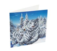 White Tigers 18x18cm Crystal Art Card NUOVO