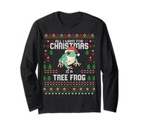 White Tree Frog Christmas Brutto Natale Maglione Rane Maglia a Manica