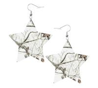 White Trees Camo - Orecchini da donna alla moda, orecchini pendenti celesti, gioielli a forma di stella per un versatile, One Size, Pelle