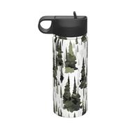 White Trees Camo Pattern Printing The Print 18oz Bollitore Isolato Sportivo In Acciaio Inox Con Coperchio Per Uomini Adulti Donne