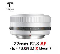 White TTArtisan 27mm F2.8 APS-C Auto Focus Lens for Fujifilm Fuji X mount Camera