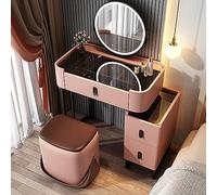 White Vanity Desk with Mirror and Adjustable Brightness Wooden Makeup Desk for Bedroom Dressing Room Ideal for Girls and Women Vanity Table for Bedroom with Mirror