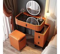 White Vanity Desk with Mirror Wooden Makeup Desk for Bedroom Dressing Room Adjustable Brightness Mirror Girls Women Vanity Desk Perfect for Bedroom or Dressing Room