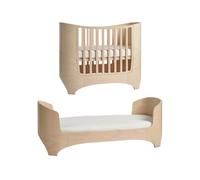 White Wash Leander - Lettino per neonati e bambini + 1 set (= 2 pezzi) di lenzuola con angoli originali nella misura del bambino