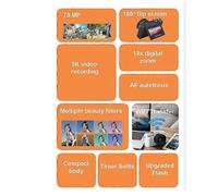 (White) Wd08-b-5k Wifi Uhd Digital Camera 5k 75mp 18x Digital Zoom 3 Inch Flip Screen Camcorder With Built-in Flash