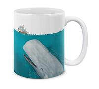 White Whale Moby Dick Tazza Colazione Unico Tazza Resistente Mug Per Casa Ufficio Cucina Espresso 330Ml