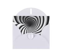 White WHJSHOP - Biglietto d'auguri con stampa a spirale con illusione ottica - Carta perlescente di alta qualità su entrambi i lati, effetto perlato, busta di carta perlata con fibbia d'amore