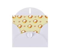 White WHJSHOP Cartone animato gatto caffè stampa biglietto di auguri - High-End carta perlescente double face effetto perla Love Buckle busta di carta perlata