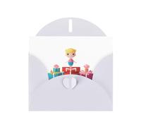 White WHJSHOP Dolls che spuntano fuori da scatole regalo Stampe biglietto di auguri - Carta perlescente di alta qualità a doppia faccia effetto perla busta di carta con fibbia d'amore