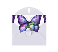 White WHJSHOP Easter eggs in the Butterfly Bush Prints, biglietto di auguri - Carta perlescente di alta qualità su entrambi i lati, effetto perlato, busta di carta perlata con fibbia d'amore