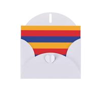 White WHJSHOP Flag of Armenia Prints, biglietto di auguri, carta perlescente di alta qualità, double face, effetto perlato, busta in carta perlata