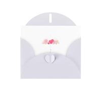 White WHJSHOP Flowers in the Umbrella Prints, biglietto di auguri - Carta perlescente di alta qualità su entrambi i lati, effetto perlato, busta di carta perlata con fibbia d'amore