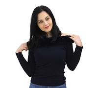 White Wise Maglia A Girocollo da Donna Marchio, Modello ESS119A, Realizzato in Cachmere. M Blu