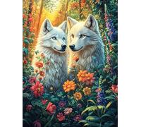 White Wolf Brothers Puzzle 500 Pezzi Gioco Creativo Per Ragazzi Fairy Tale Wild Animals Fantasy Intelligenza Educativa Rompicapo Idea Regalo Per Figlio A Natale E Compleanno 500 PCS
