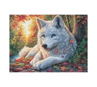 White Wolf Flower Forest Wildlife Wild Nature Rural Beautiful Puzzle 500 Pezzi Collezione Multicolore Paesaggi Happy Time Classici Rompicapo Per Amanti Del Puzzle Adulti Regalo Festa Aziendale 500 P