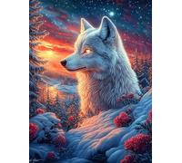 White Wolf in A Snowy Forest Puzzle 1000 Pezzi Per Decorare La Parete Wildlife Pet Cartone Spesso Non Sbiadisce Per Camera Da Letto Con Cornice Inclusa Stampa Ad Alta Definizione 1000 PCS