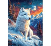 White Wolf in A Snowy Mountain Valley Rompicapo 500 Pezzi Per Adulti Single Scenery Science Fiction Cartone Spesso Atossico Antistress Per Tempo Libero Individuale Con Busta Per Pezzi Inclusa Best Se