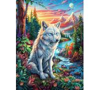 White Wolf in Magical Forest Puzzle 300 Pezzi Rompicapo Per Ragazzi Gioco Educativo Sfida Intelligenza Creativa Idea Regalo Per Figlio A Natale 300 PCS