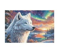 White Wolf Mountain Forest Wildlife Wild Nature Beautiful Majestic Puzzle 1000 Pezzi Multicolore Creativo Ragazzi Gioco Educativo Intelligenza Idea Regalo Per Figlio 1000 PCS