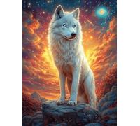White Wolf on A Mountain Puzzle 500 Pezzi Sfida Creativa Adulti E Ragazzi Wildlife Pet Rompicapo Educativo Rilassamento Pressione Ridotta Idea Regalo Amici E Cugini 500 PCS