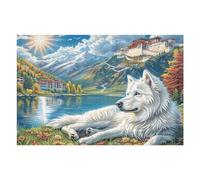 White Wolf Rompicapo 1000 Pezzi Per Nonni E Nipoti Cartone Rigido Esercizio Mentale Per Serate in Famiglia Da Passatempo Con Poster Incluso 1000 PCS/75x50cm