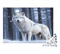 White Wolf Standing 1000 Pezzi Cartone Spesso Set Di Puzzle Jigsaw Collettori Impossibile Difficile Sfida Del Gioco Educativo 70x50cm/1000pcs