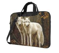 White Wolves In The Woods Laptop Bag Laptop Case 15.6 Pollice Computer Borse Imbottito Manicotto Copertura Per Donne Uomini