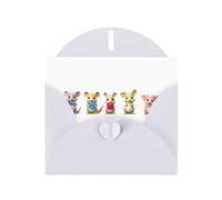 White YYHWHJDE - Biglietto d'auguri con immagine di animali che cantano e ballano, 15,2 x 10,2 cm, con effetto perlato su entrambi i lati e inchiostro ecologico