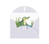 White YYHWHJDE - Biglietto d'auguri con stampa coccodrillo in agguato tra le canne, 15 x 10 cm, design unico e alla moda per varie occasioni