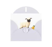 White YYHWHJDE - Biglietto d'auguri con stampa di agnello nella frutta, 15 x 10 cm, design unico e alla moda per varie occasioni
